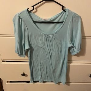 Turquoise tee shirt small.